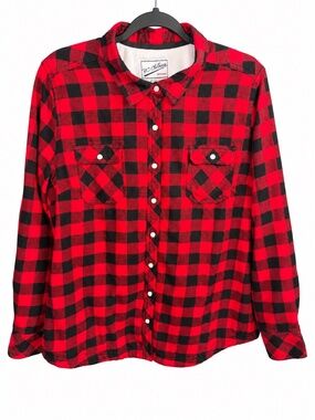 BC Clothing Buffalo Plaid Sherpa-Lined Shacket – XL